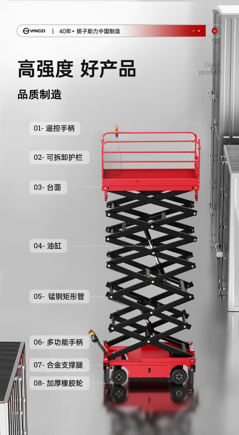 揚(yáng)子升降機(jī)插線款ELP05-11B升高11米載重500KG(圖5)